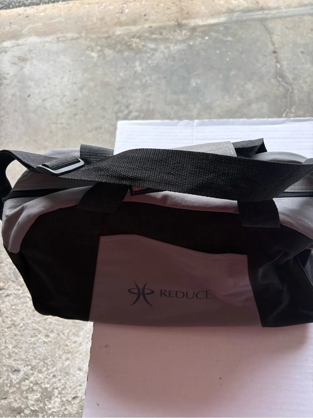 Reduce Logo Gray and Black Messenger Bag for Men